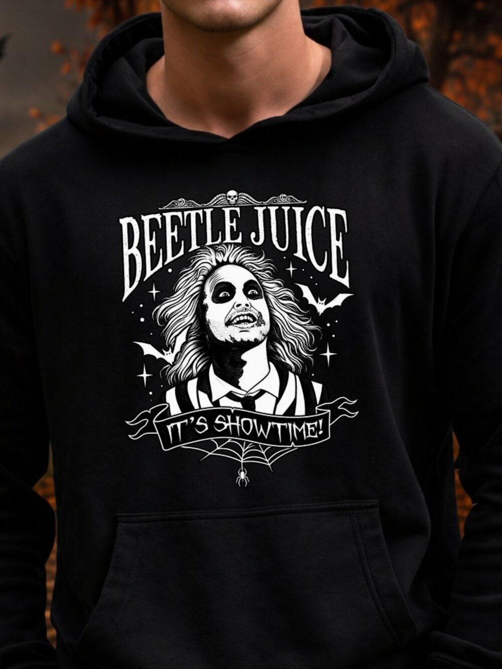 Beetlejuice HOODIE Graphic Sweatshirt Unisex 80s Movie Lover Gift Its Showtime